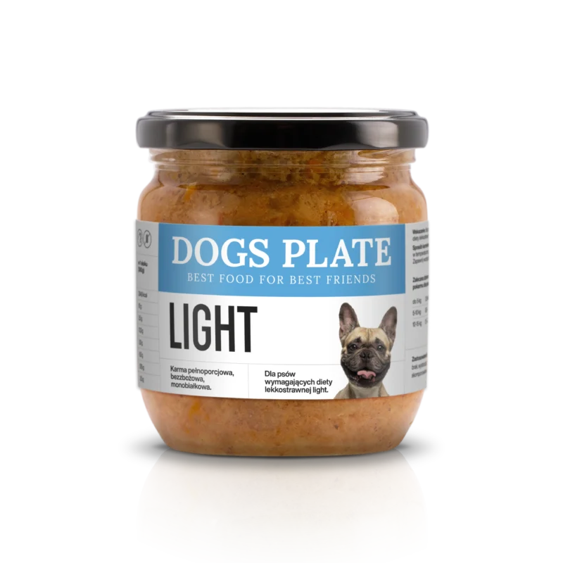 Dogs Plate – Light 360g – Karma dla psów z nadwagą – Kurczak